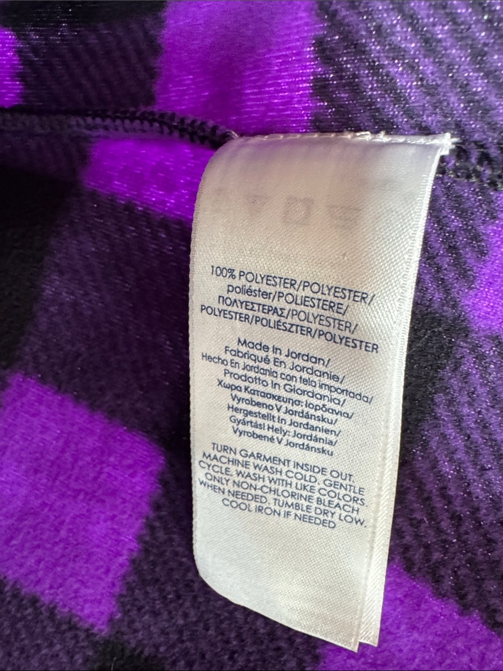 Chaps Purple and Black Buffalo Plaid Fleece Zip Vest plus outdoor fall Gorpcore - Picture 7 of 11